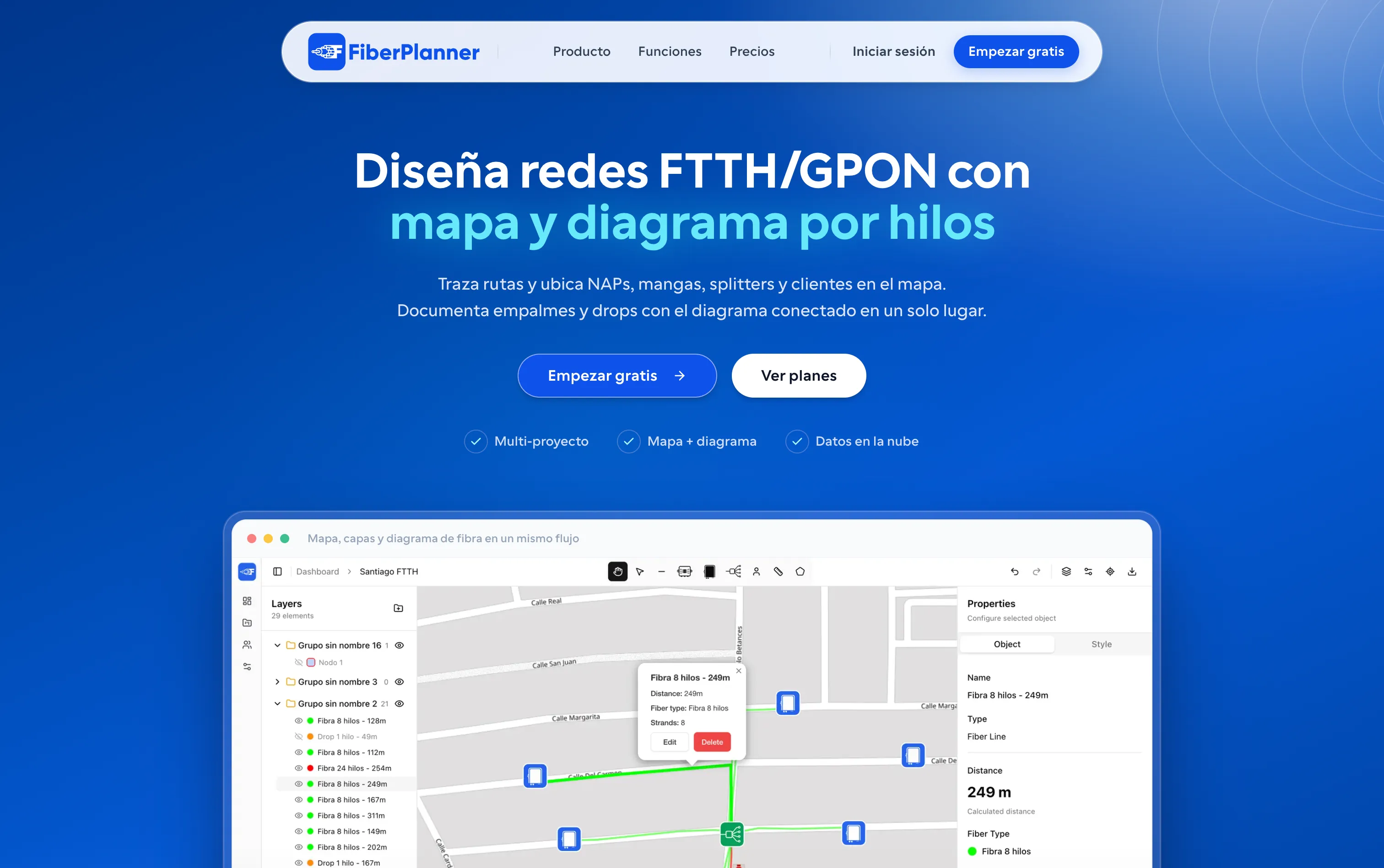 Fiber Planner — interface preview